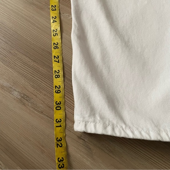 Zara White Straight leg jeans White Hidden Button fly Rigid denim Mens 36 X 32 - Picture 8 of 11